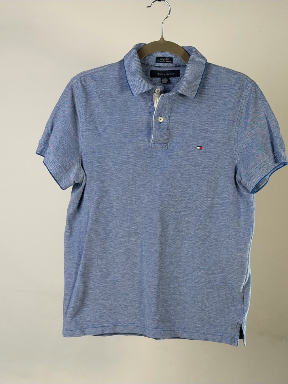 Tommy Hilfiger Light Blue Heather Polo with Contrast Trim